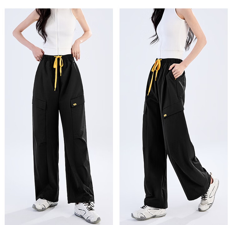 Women's Free Style Cargo Pants Summer Thin 2026 New High Waist Slimming Curved Knife Casual Hiking Loose Wide Leg Paratrooper Pants 21