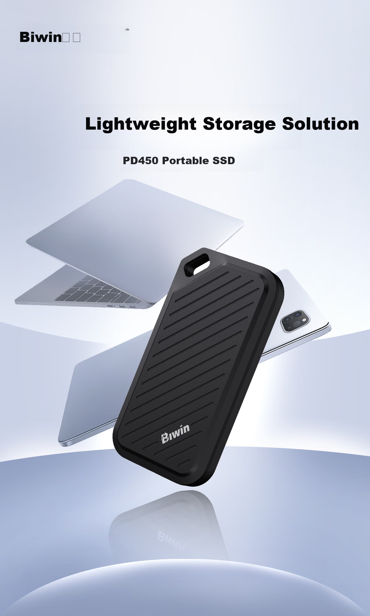 BIWIN 1TB Portable Solid State Drive (PSSD) PD450 Series 430MB/s Read Speed Type-C (USB 3.2) High-Speed SSD Dual Interface for Mobile and PC Direct Connection 1
