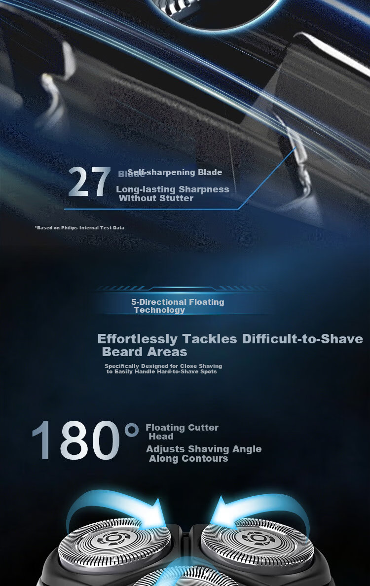 PHILIPS Electric Shaver S2315/00 Fully Imported Waterproof 1-Hour Quick Charge Built-in Sideburn Trimmer Gift for Boyfriend Husband Father New Year 6