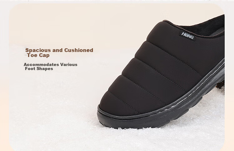 Red Dragonfly Men's Cotton Indoor Home Slippers Plush Warm Thick Soft Lightweight Sole Cotton Shoes EXD450061 Black Size 40 5