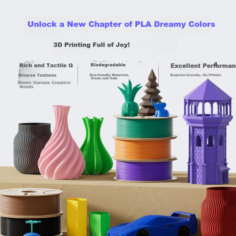 ELEGOO PLA Basic 3D Printing Filament Red 1.75mm 1kg Removable Spool High Toughness Easy Print Universal Eco-friendly PLA Material