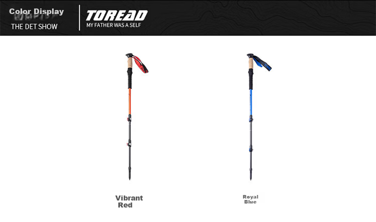 TOREAD Hiking Pole Outdoor Universal Aluminum Alloy Non-Slip Telescopic Folding Trekking Equipment TEKKBN80717 3