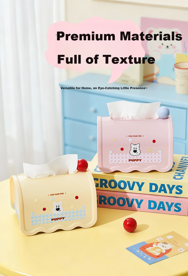 UBILI Creative Tissue Box with Spring, High-End Stylish Napkin Holder for Living Room Desktop Decoration, Model 7084 Blue 7