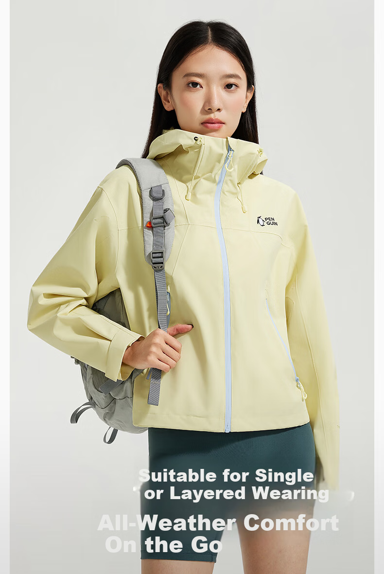 Penguin Camel Collaboration Yulin Windbreaker 26 New Women's Single-Layer Lightweight Functional Outdoor Mountaineering Jacket M26BA6B001 21