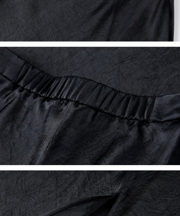 Shangdu Bira Pure Acetate Glossy A-Line Midi Skirt for Women Spring Summer Luxury Commuter Textured Satin Slit Slimming Skirt 23