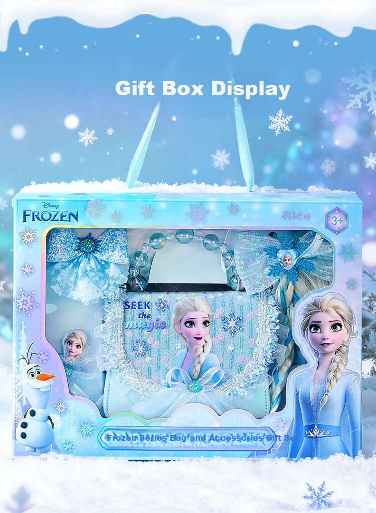 Disney Elsa Princess Bag 3-5 Years Old Girls Handbag Elsa Shoulder Bag Birthday Gift for Little Girls with Gift Box 9