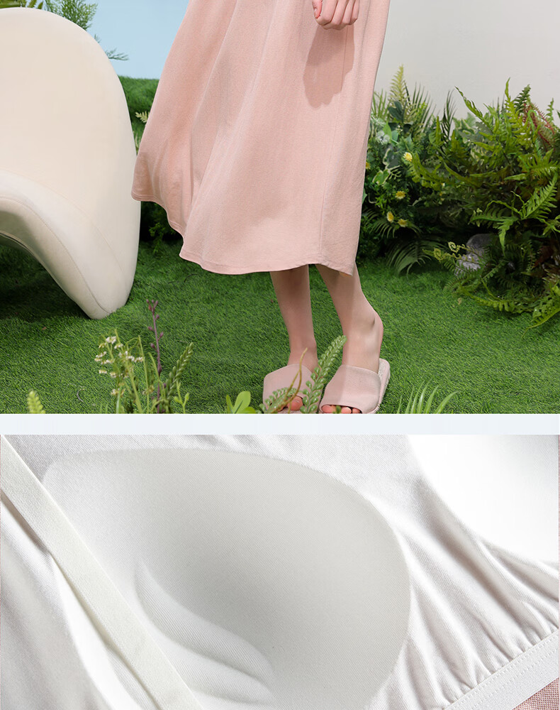 Sidoo Maternity Nursing Nightgown Spring Summer with Chest Pad Loose Fit Nursing Dress Plus Size Pink L 5