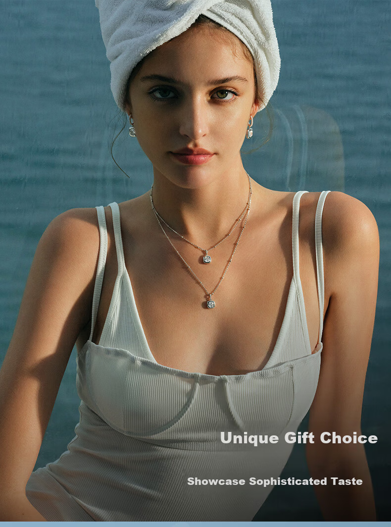 HEFANG Drunken Sugar Cube Necklace Clavicle Chain Premium Birthday Gift Women's Day Goddess Gift for Girlfriend 5
