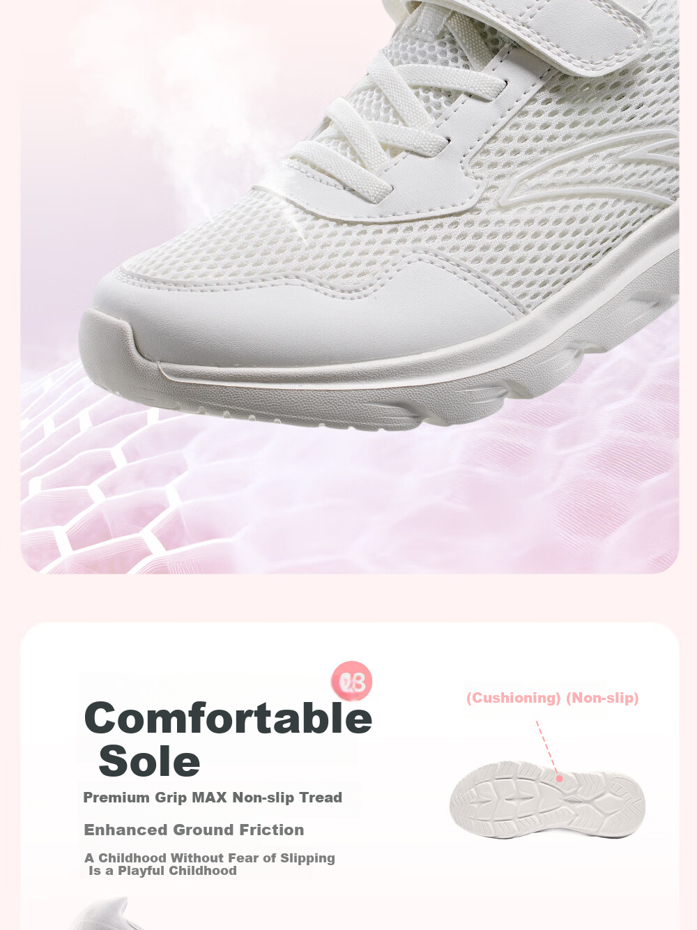 Anta Kids Sports Shoes 2026 Summer Breathable Mesh Girls Big Kids Energetic Running Shoes A22615577 16