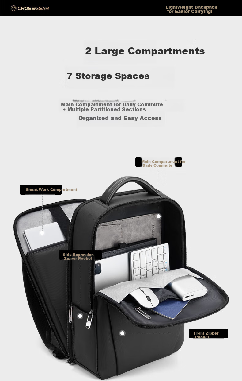 CROSSGEAR Cross Medal Weight Loss Master Men's 16-inch Laptop Casual Commuter Backpack Business Travel Bag 4