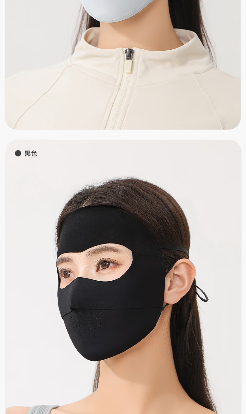Romon Sunscreen Face Mask Women's Full Face UV Protection Breathable Cycling Ear-Hook Ice Silk Mask Veil for Men 13