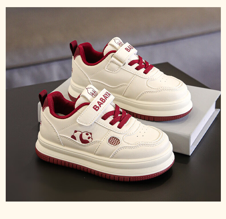 Baba Duck Girls' Casual Sneakers for Older Kids Fashion Versatile Sports Shoes 2026 Spring Edition 51822 Rice Wine Red Size 35 3