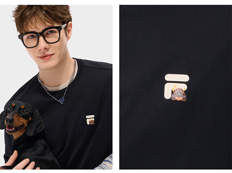 FILA FUSION Trendy Couple Short Sleeve T-Shirt 26 Summer Cute Pet Cool Loose Half Sleeve Top 17