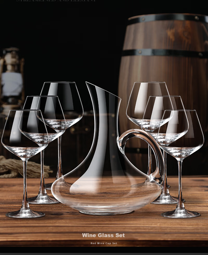 Myhobby Luxury High-End Home Crystal Wine Glass Set with Decanter for Hotel and Restaurant Use 2