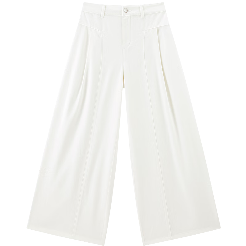 LeTing Naifu Loose Wide-Leg Casual Pants Summer New Straight Slim Yamamoto Pants Denim Off-White (In Stock) M