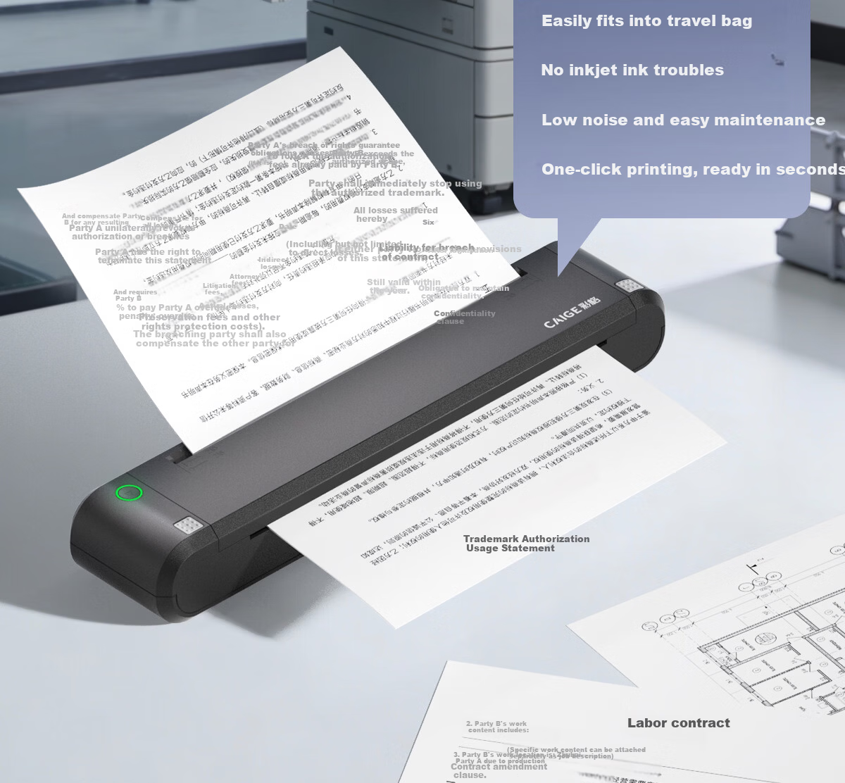 Color Grid TR800 Portable Printer Ribbon 2 Rolls, Approximately 140 Pages, Office Business Home Small Thermal Transfer Consumables, Long-lasting Fade-resistant Eco-friendly Ribbon 3