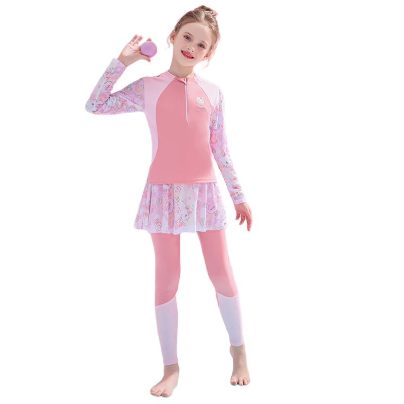 F.DYRAA & Hellokitty Kids Girls Long Sleeve Sun Protection Swimwear Set A-Class KC422C015 Pink Size 110