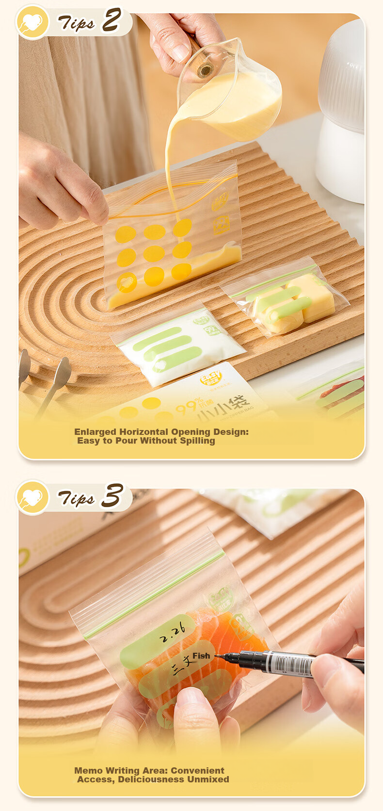 Eyoujia Baby Antibacterial Food Storage Bags Supplement Bags Fresh-Keeping Transparent Vitamin Pill Bags 9