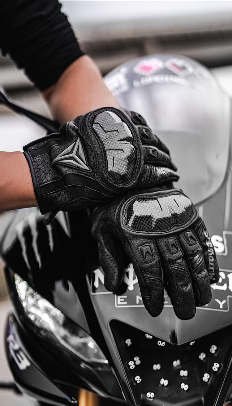 MOTOWOLF Motorcycle Summer Riding Gloves All-Season Universal Anti-Fall Breathable Carbon Fiber Protective Motorbike Gear for Men and Women 10