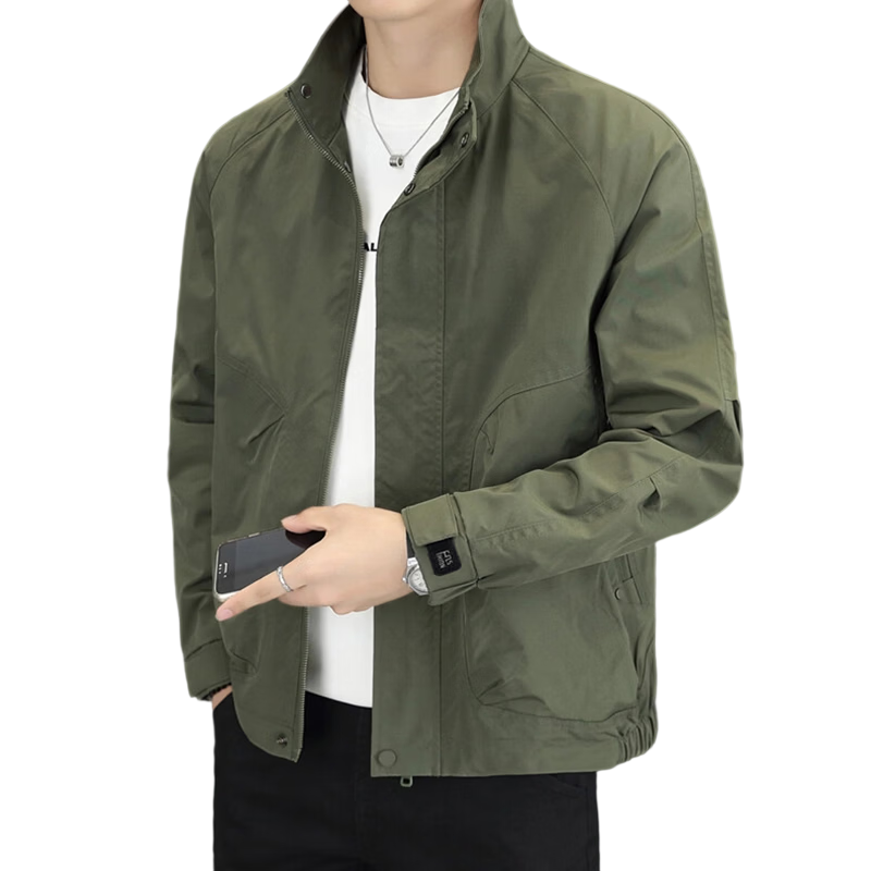 PLAYBOY Men's Jacket Spring Autumn High-end Casual Workwear Windbreaker Black 2XL