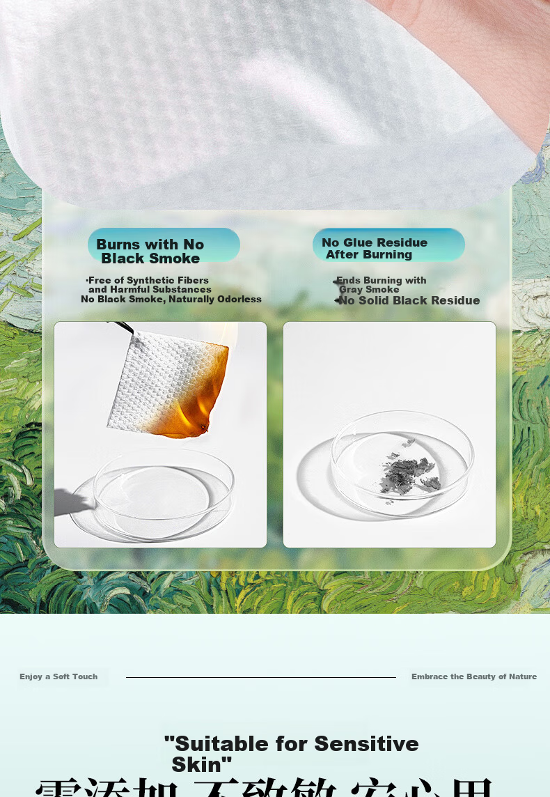 Guyunti Facial Cleansing Wipes 180 Sheets * 2 Packs Soft Disposable Face Towels 24*28CM 9