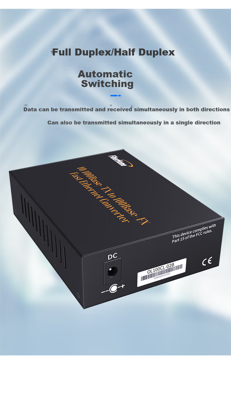 FiberHome Enterprise Grade Fiber Optic Transceiver 100Mbps Single Mode Dual Fiber 20km Optical Converter SC Interface OL100CL-02B 3
