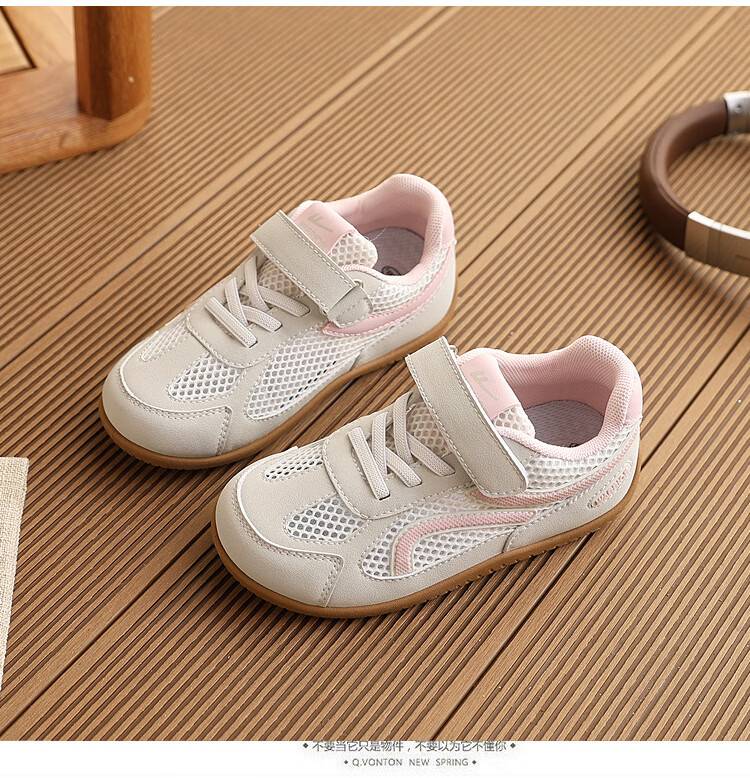 Warrior Summer Kids Breathable Mesh Shoes New Single Mesh Sports Casual Shoes WZ(CL)-2228 Light Gray Pink Size 36 3