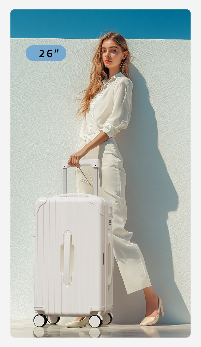 LEXON French Brand Large Capacity 26-Inch Suitcase, Business Travel Luggage, Spinner Wheels Trolley Case, Student Password Lock Suitcase 4