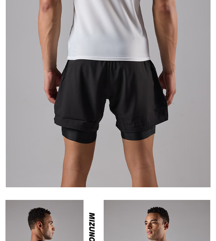 MIZUNO Men's Short Sleeve Swimwear Plus Size Quick-Dry Beach Surfing Top AB108 Black 3XL 4