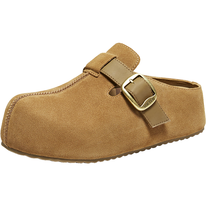 Basto 26 Spring Birkenstock Fashion Simple Retro Casual Women's Flats E7333AM6 Apricot 36