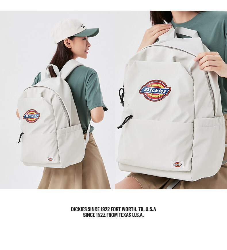 Dickies New Unisex Backpack Multi-Compartment Lightweight School Bag Large Capacity Outdoor Travel Bag Black 20