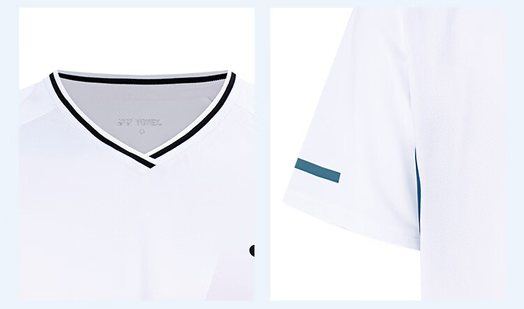 YONEX Badminton Shirt Competition Training Sweat-Absorbing Quick-Dry Running Fitness Sports Short Sleeve T-Shirt 1100126BCR White L 7