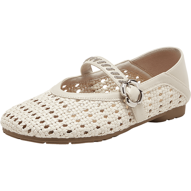 Basto 26 Summer Mary Jane Shoes Simple Fashion Trendy Commuter Women's Flats W3515BQ6 Beige 37