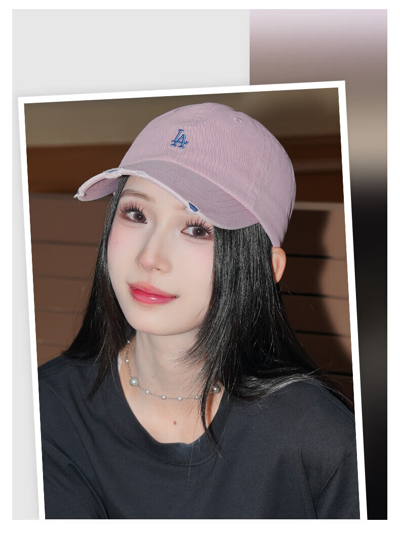 MLB Unisex Vintage Soft Top Baseball Cap 26 Spring New 3ACPB096N-07SBS-F Worn by Zhang Ruonan 15