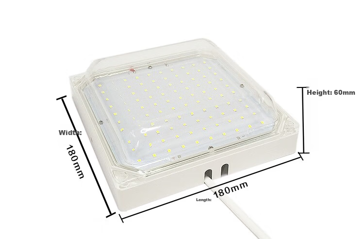 Yunzhizhuo LED Waterproof and Moisture-Proof Cold Storage Light for Cold Storage Warehouse Factory Ship Lighting Square Light 180*180 5