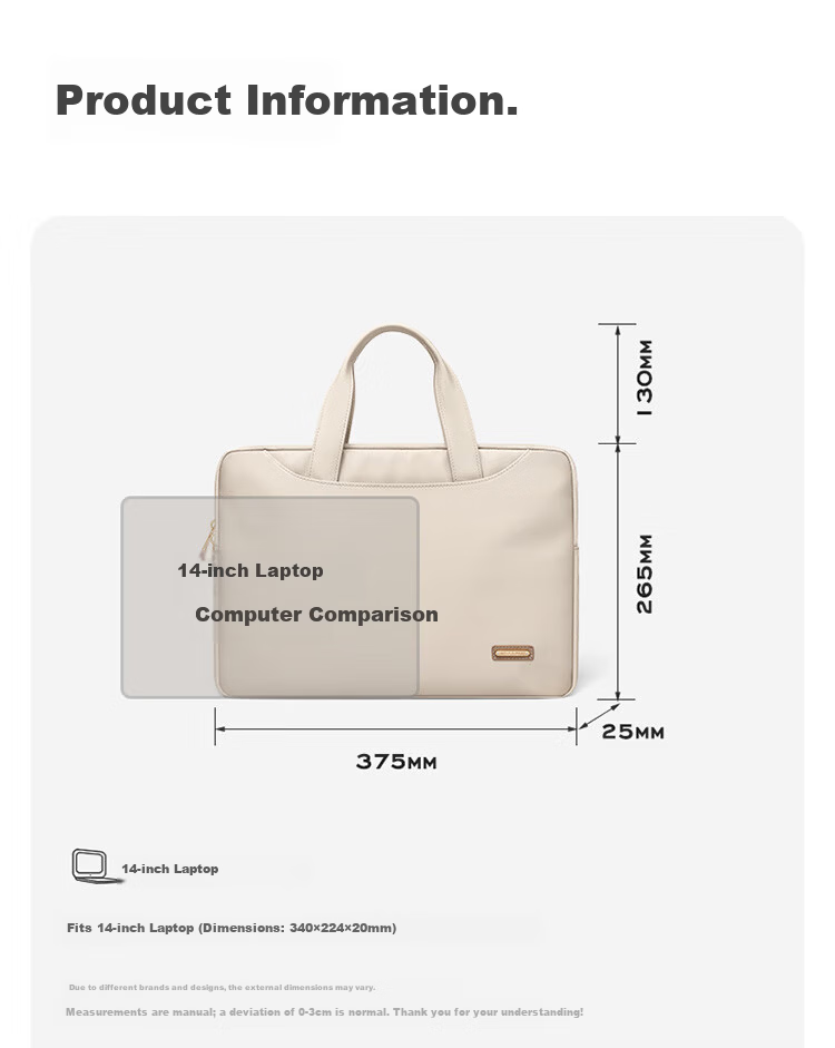 GOLF Lightweight Business Laptop Bag Women's 14-Inch Briefcase Commuter Tote with Hidden Handle Sleeve 21