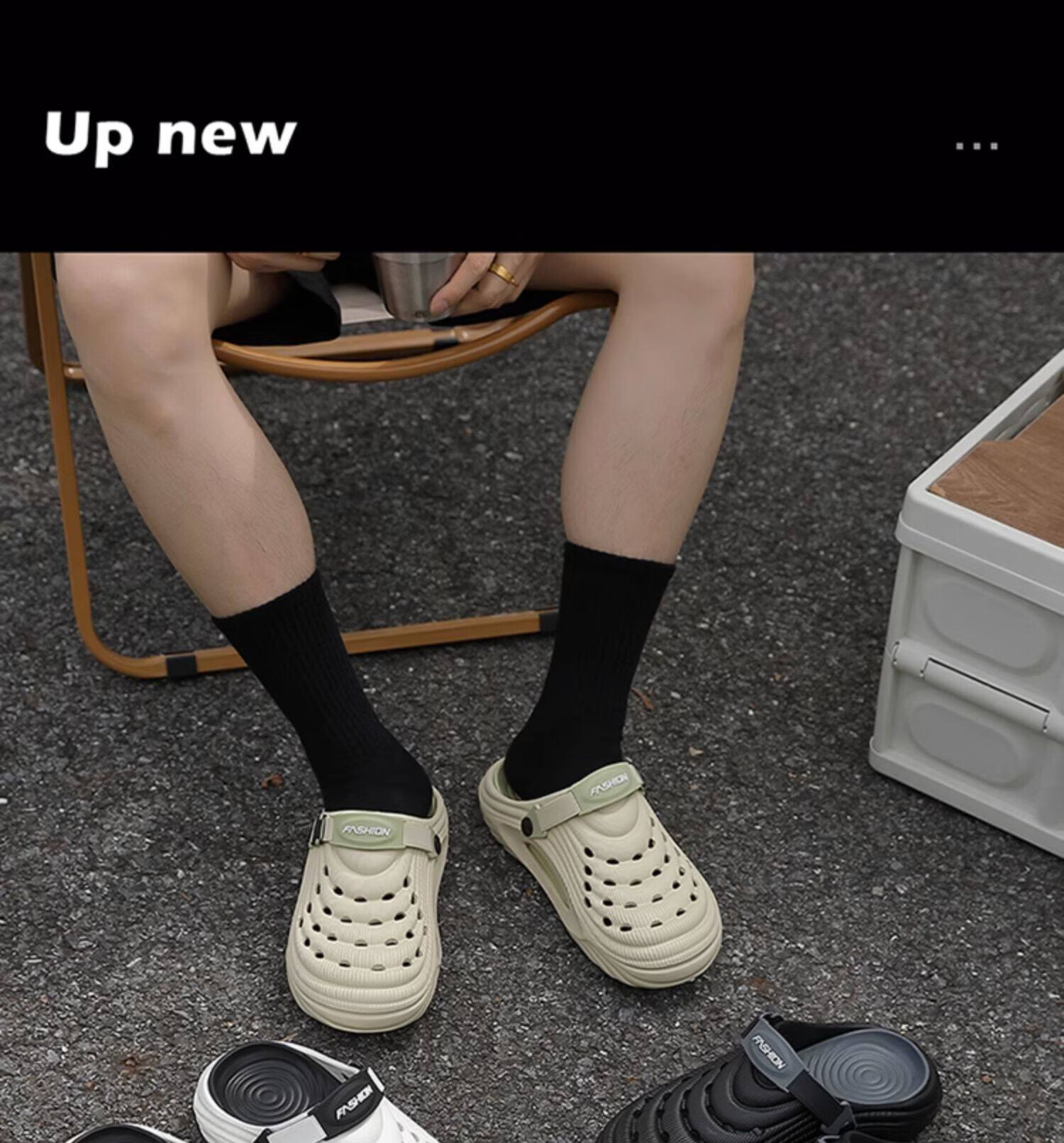 Genmai Men's Summer Outdoor Breathable Anti-Slip Thick-Soled Closed-Toe Clogs Black Size 40-41 3