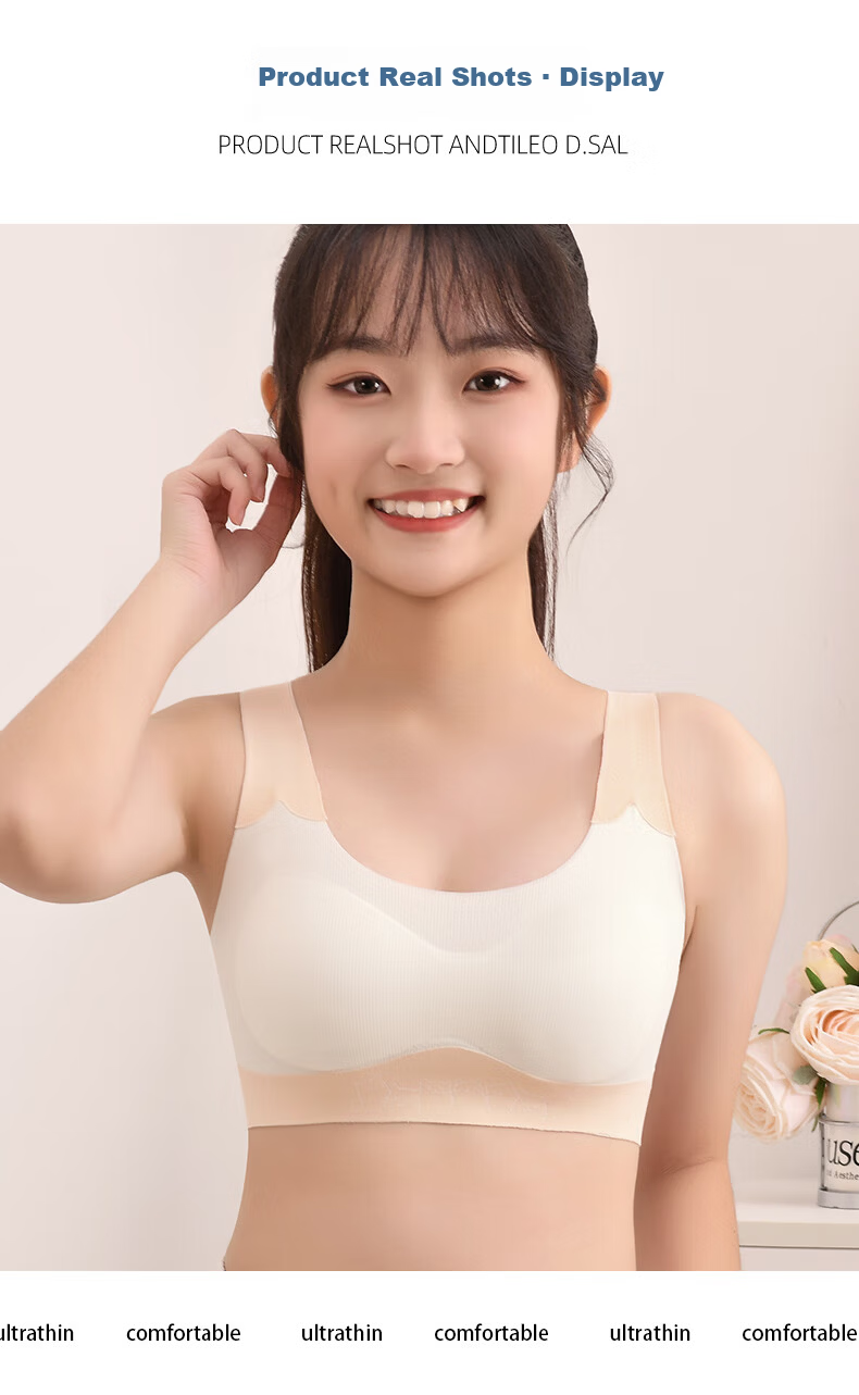 GRACEWELL Youth Children's Underwear Developmental Period Teenage Girl Puberty Bra Seamless Vest for High School Students 12