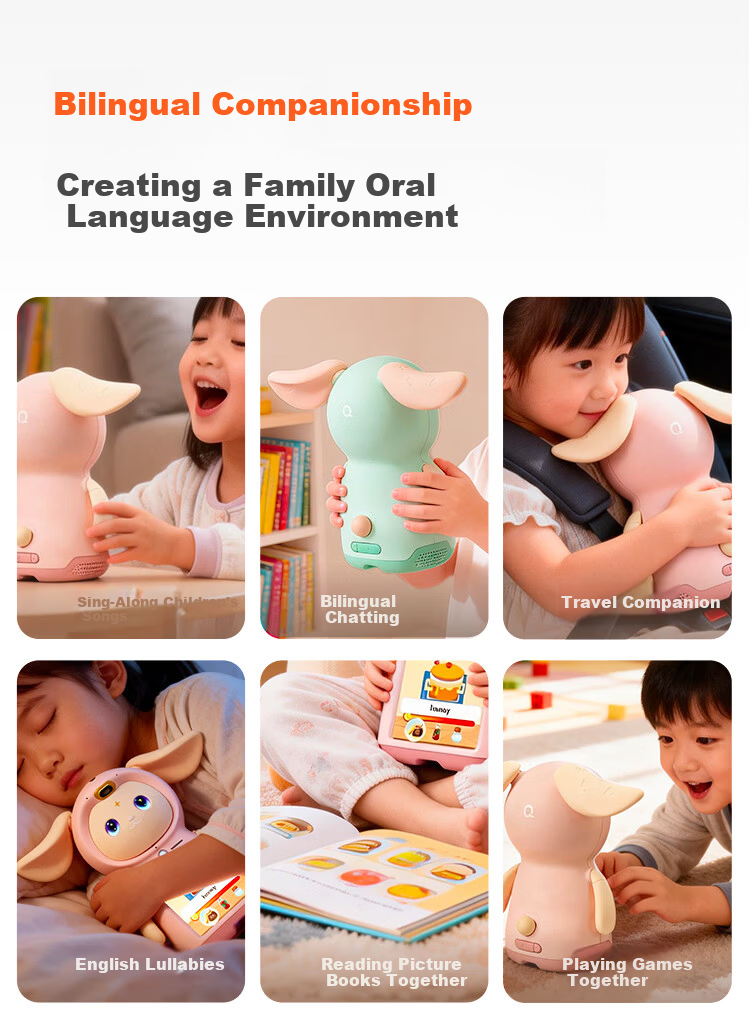 Doqee AI Little Foreign Teacher Robot PRO Pink Companion Robot English Learning Early Education Enlightenment Preschool Connection Reading Picture Book Smart Toy Children's Educational New Year Gift 10