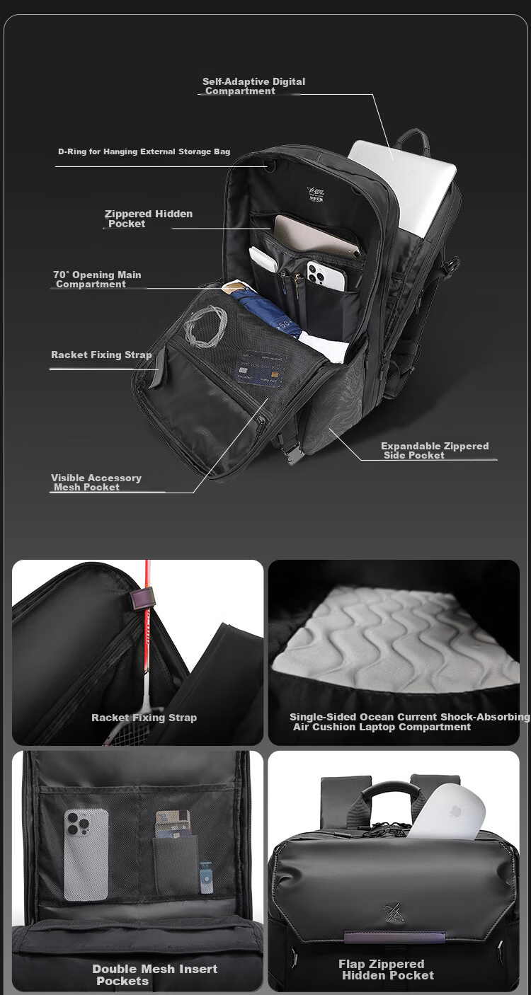 GYXX Zeus Z Air Men's Large Capacity Laptop Backpack Sports Casual Travel College School Bag 14