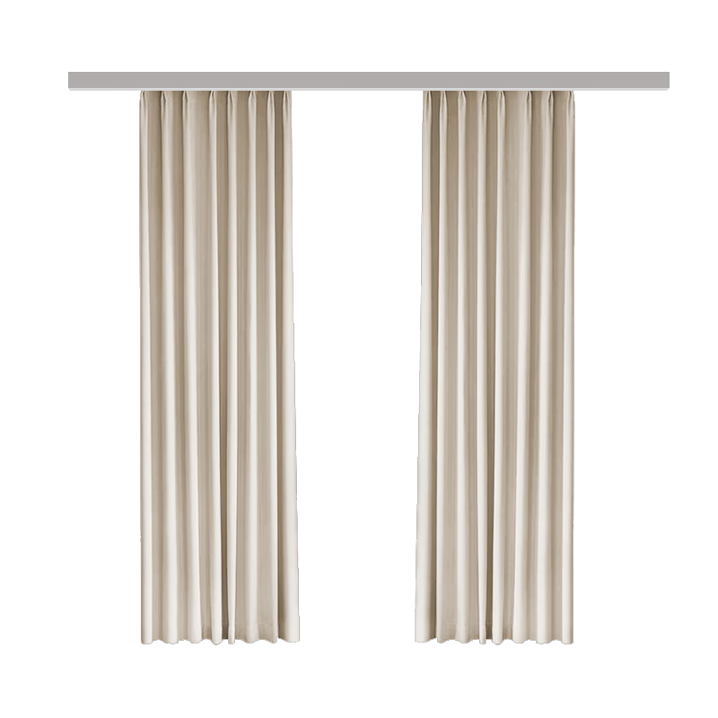 Ali Cotton Linen Cream-Colored Curtains, Japanese Style, for Living Room And Bedroom, High Light Blocking, Heat Insulation, Sun Protection, with Hooks, Width 1.3m * Height 1.8m