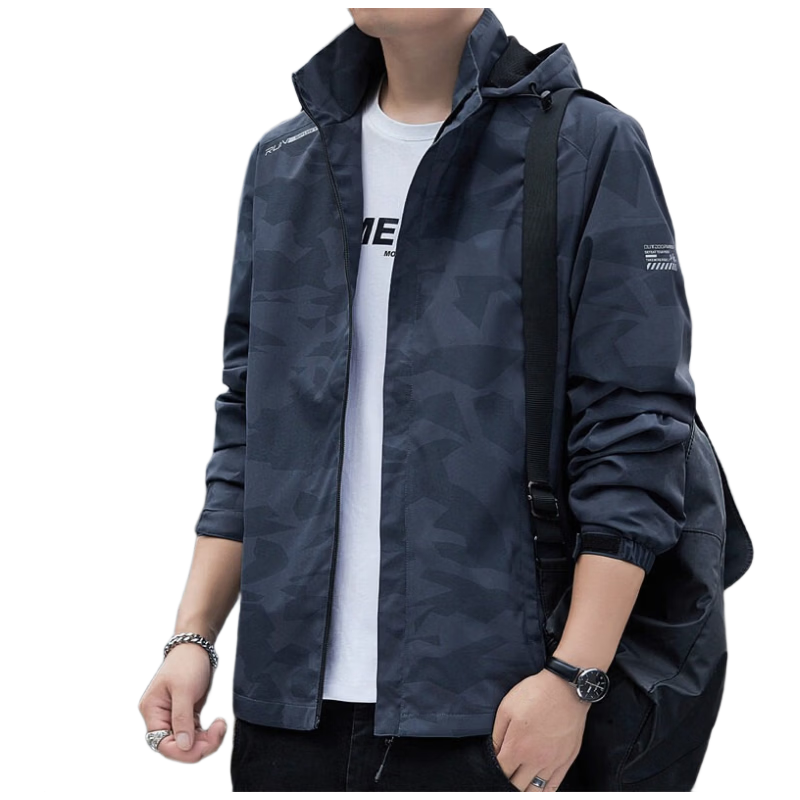 TUCANO Men's Jacket Casual Outdoor Hooded Windproof Coat Dark Gray M