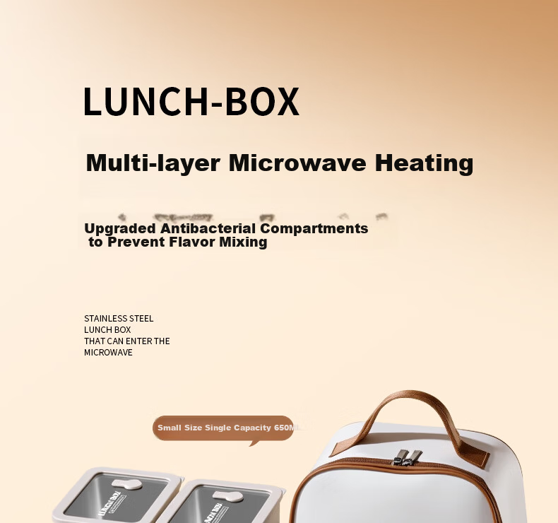 Ymer Stainless Steel Lunch Box Microwaveable Fresh-Keeping Bento Box for Office Workers [Visible Glass Large Double-Compartment] 3