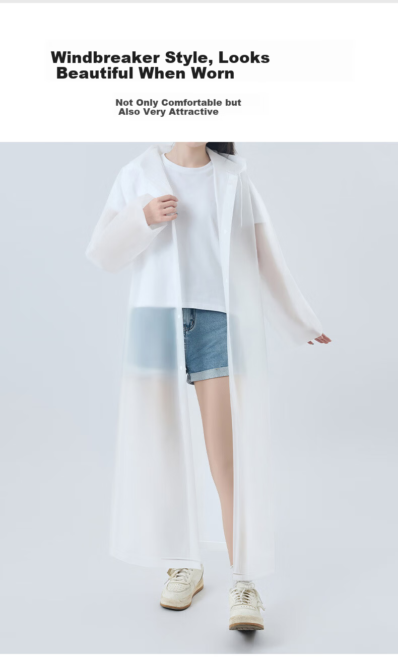 Jing Hui Si Chuang Disposable Card Raincoat Thickened Portable Full-Body Transparent Raincoat for Storm, Rafting, Mountaineering, Hiking, and Cycling 5
