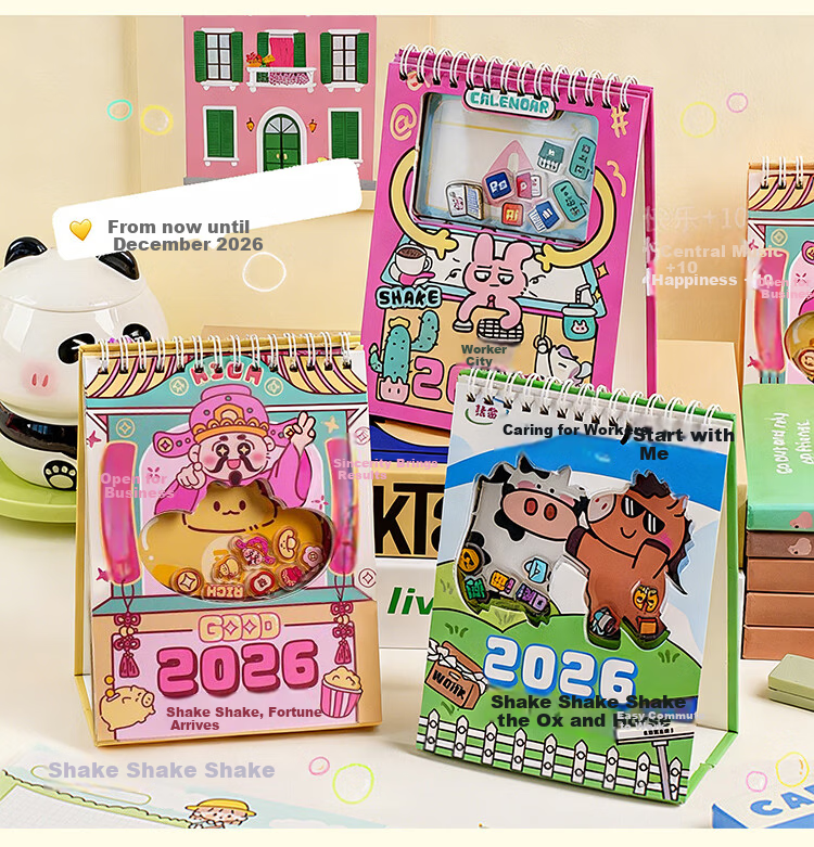Kongsheng 2026 New Creative Work Vibe Multifunctional Desktop Calendar Office Desk Ornament Back-to-School Season Cross-Year Calendar 6