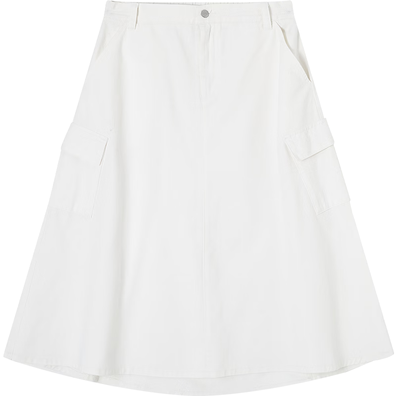 Demana Pure Cotton Premium Spring Large Pocket Umbrella Skirt Loose Slimming A-Line Denim Skirt for Women High-End Feel