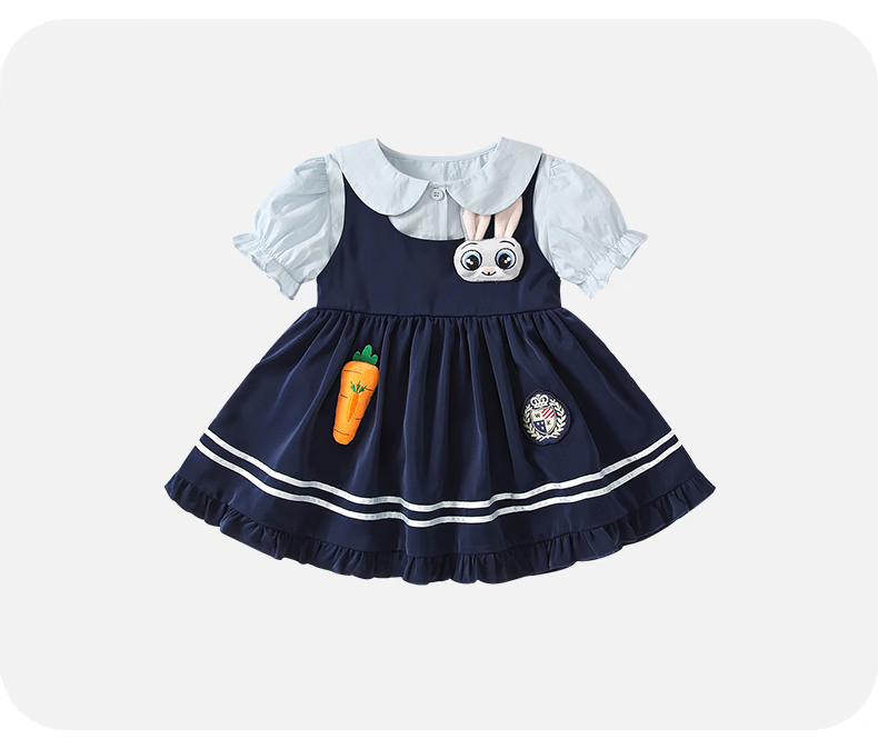 Fanlie Girls' Academy Style Dress Spring Children's Princess Vest Dress Baby One-Year-Old Ceremony Dress Spring and Autumn 12