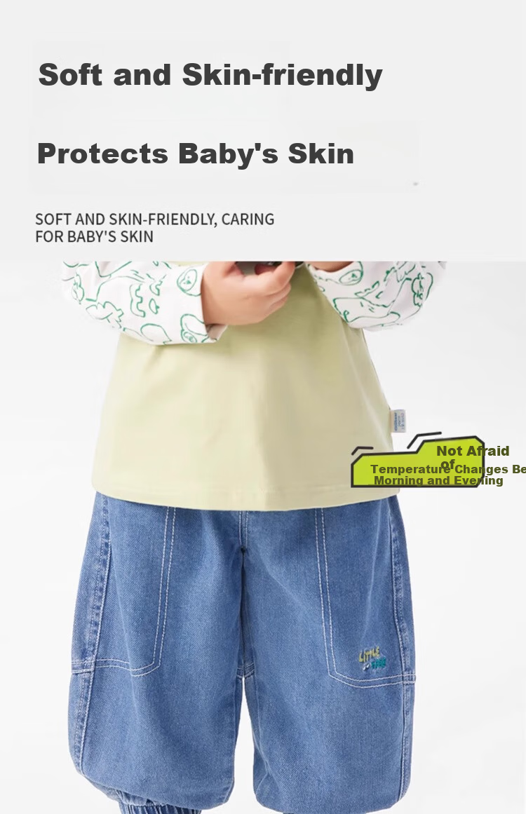 Ciciibear 2025 Spring New Baby Boys Soft Denim Casual Pants Children's Long Pants 9