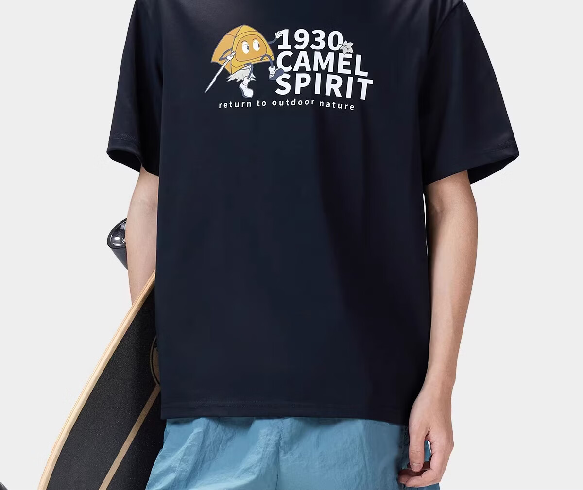 CAMEL Outdoor Quick-Dry T-Shirt Unisex Spring Summer Breathable Moisture-Wicking Printed Cotton Hiking Mountaineering Sports Top 8054 8