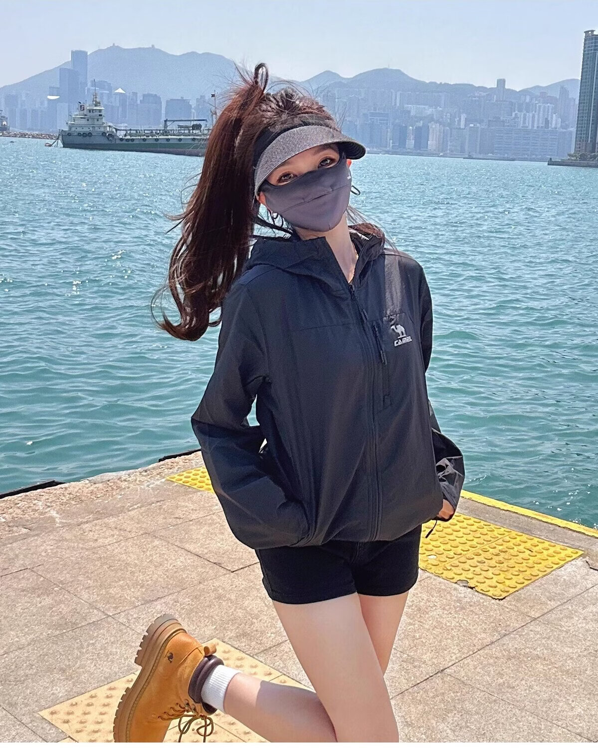 CAMEL Snow Shell Sunscreen Jacket Unisex Ice Cooling Water-Repellent Sports Coat C15BAYL6016D Light Blue L 3